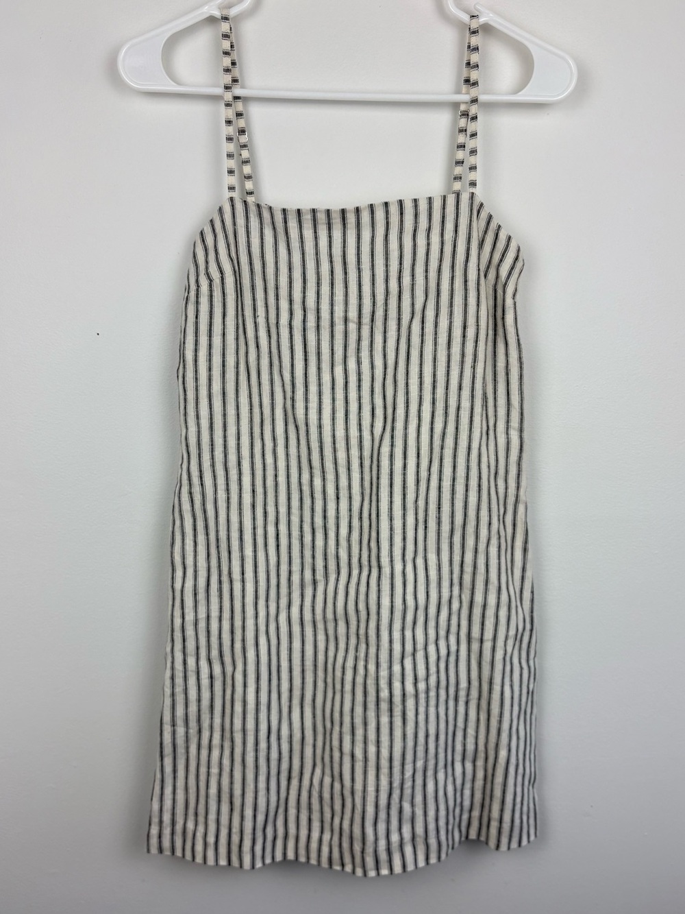 NWT XXS Linen The Drop Spaghetti Strap Striped Dress Clean Girl Coastal Preppy
